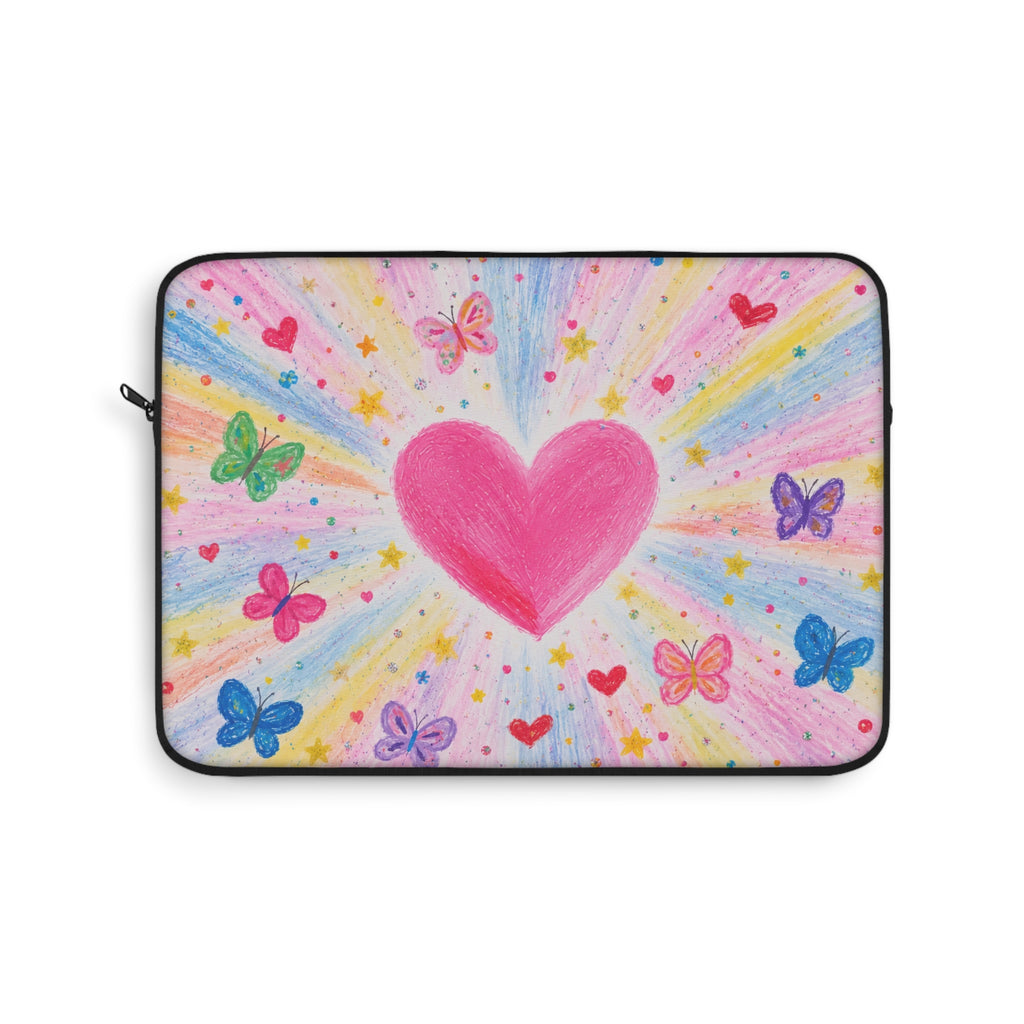 PINK WHIMSY HEART BUTTERFLIES KINDLE IPAD & LAPTOP SLEEVE