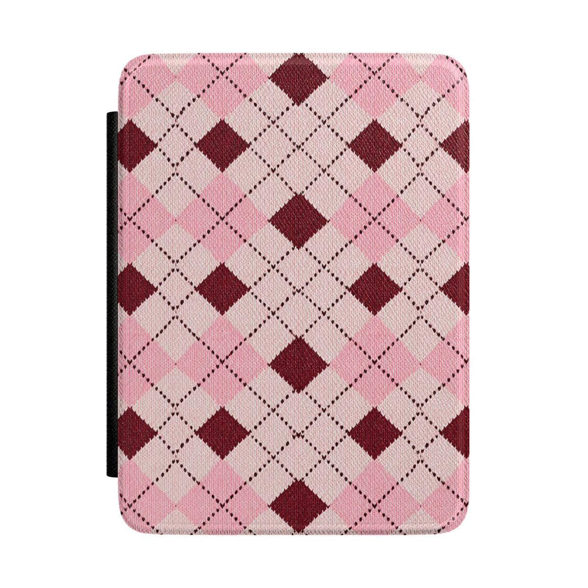 BURGUNDY ARGYLE KINDLE CASE HARDCOVER