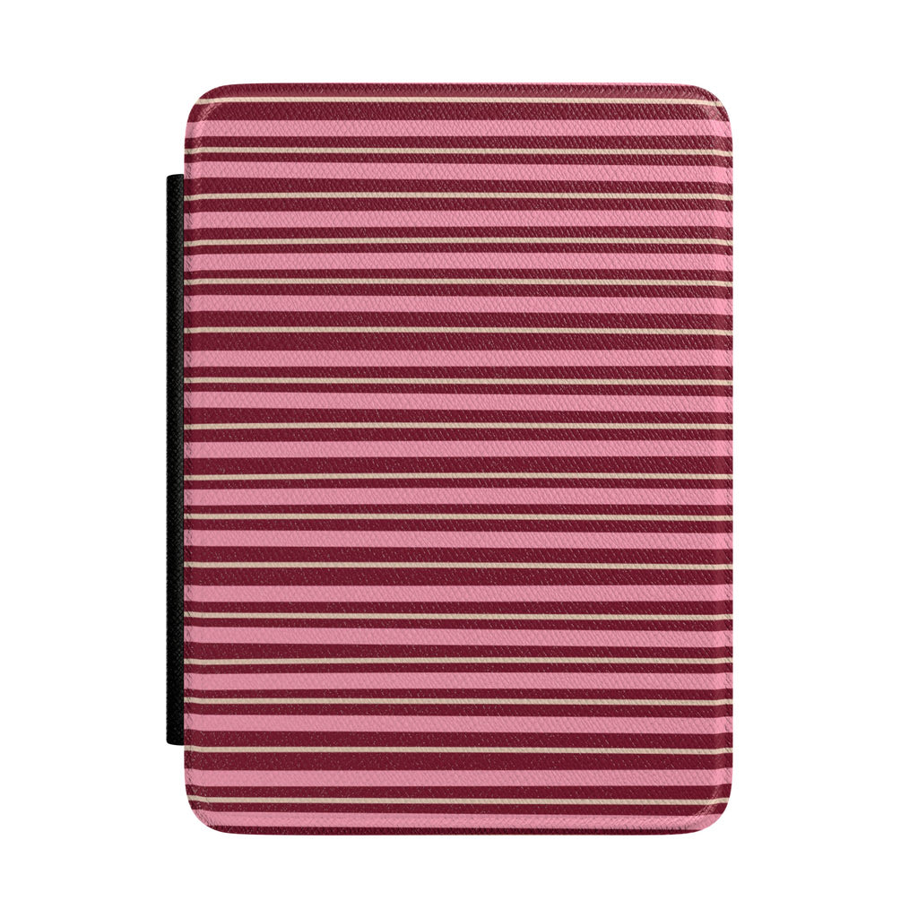 BURGUNDY STRIPES KINDLE CASE HARDCOVER
