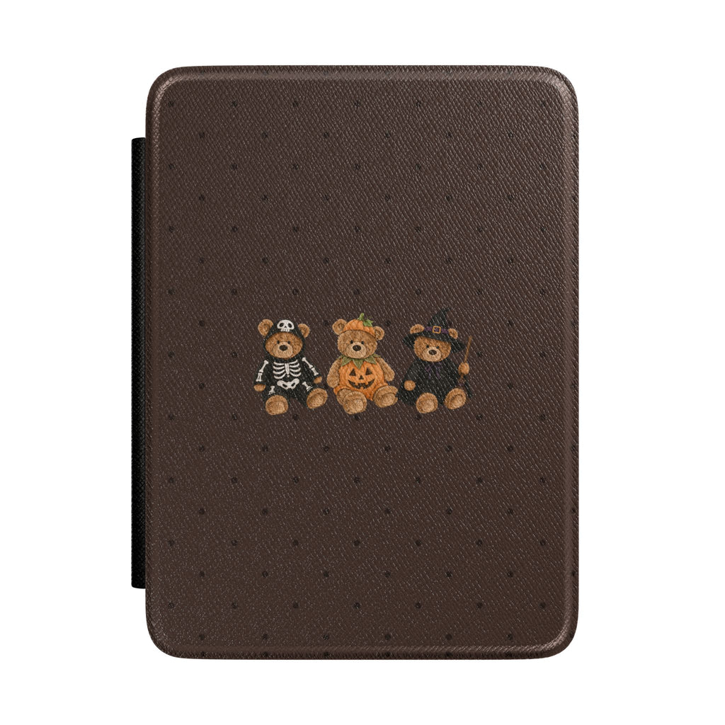 BROWN POLKA DOTS HALLOWEEN TEDDY BEARS KINDLE CASE HARDCOVER