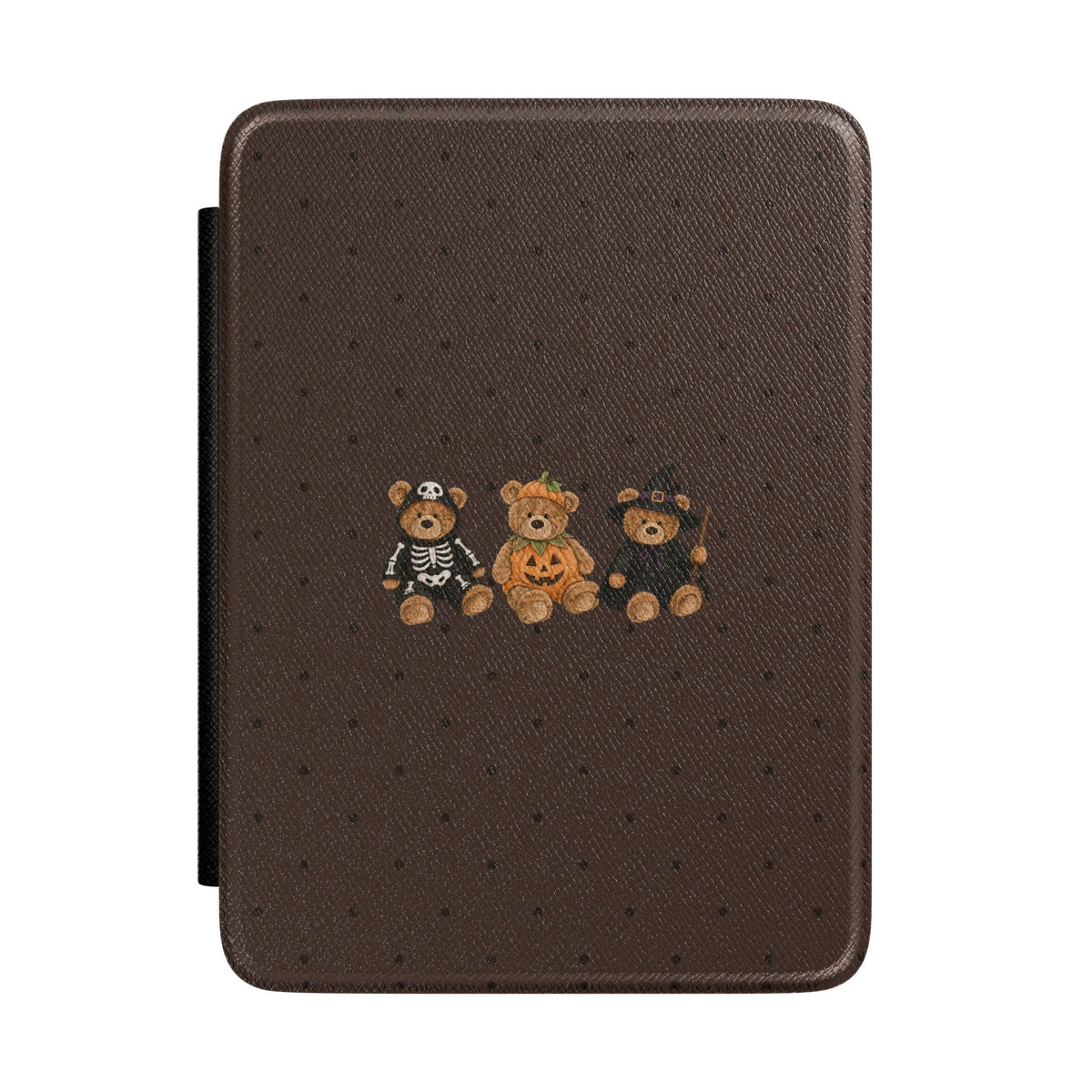 BROWN POLKA DOTS HALLOWEEN TEDDY BEARS KINDLE CASE HARDCOVER