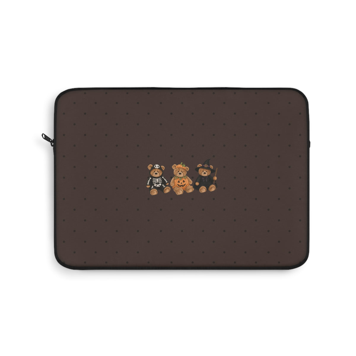 BROWN POLKA DOTS HALLOWEEN TEDDY BEARS KINDLE IPAD & LAPTOP SLEEVE