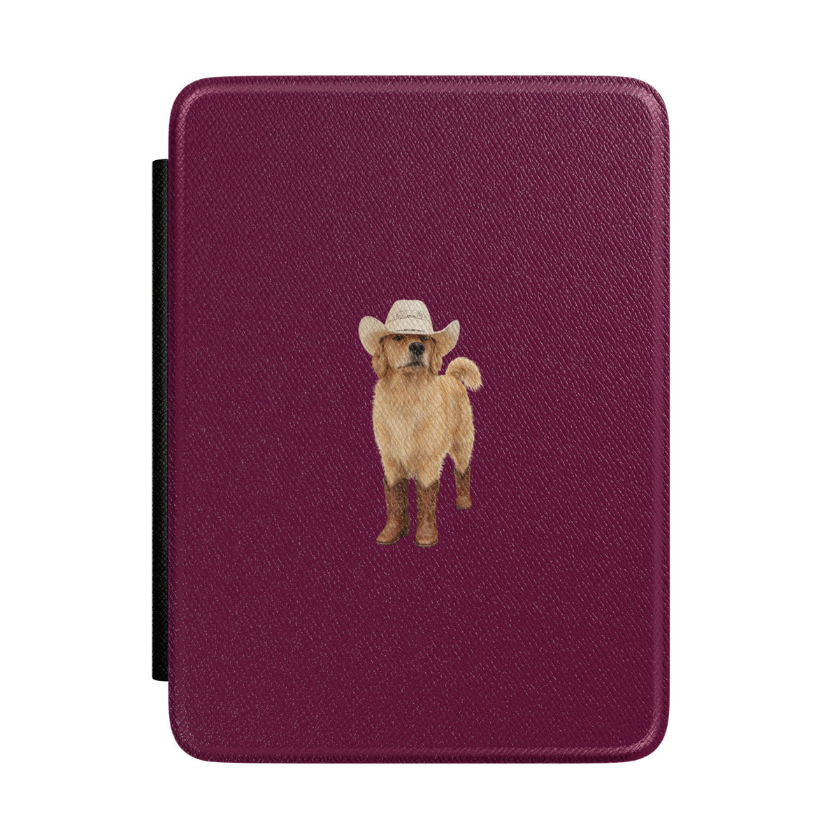 BURGUNDY GOLDEN RETRIEVER COWBOY DOG KINDLE CASE HARDCOVER