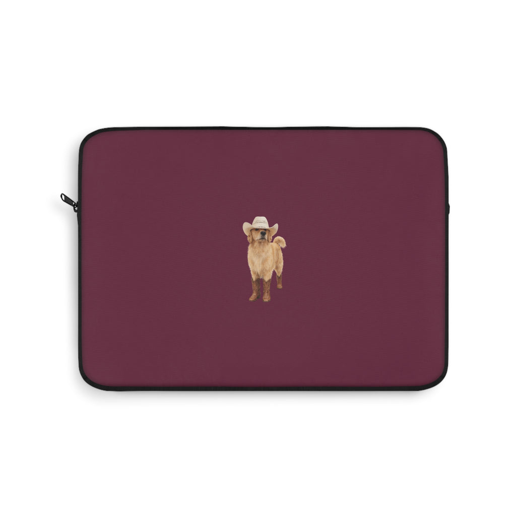 BURGUNDY GOLDEN RETRIEVER COWBOY DOG IPAD & LAPTOP SLEEVE