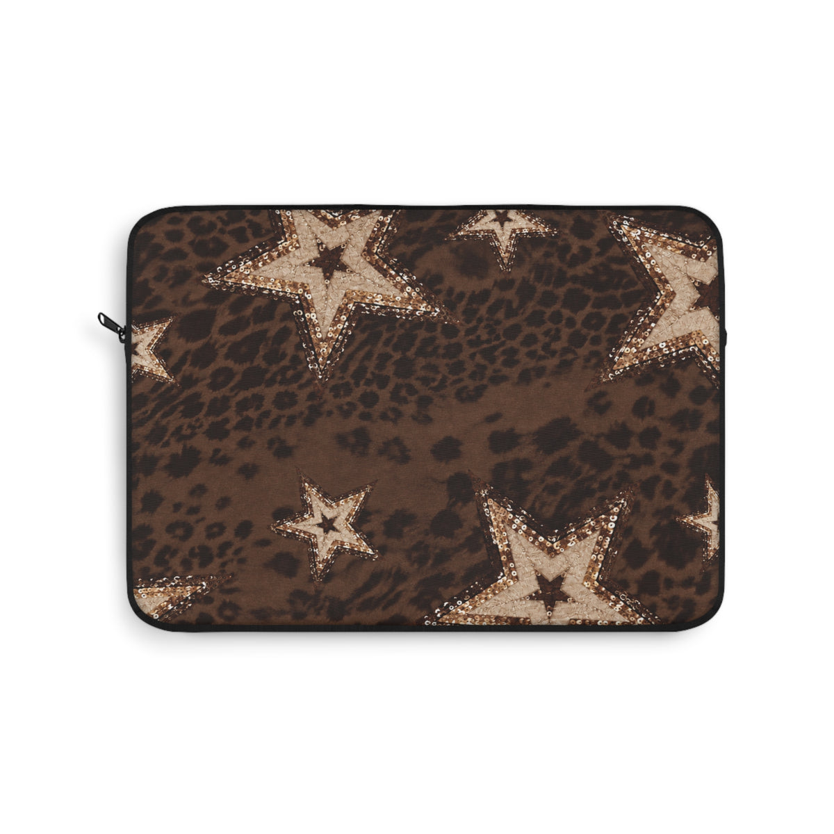 BROWN LEOPARD GOLD STARS IPAD & LAPTOP SLEEVE