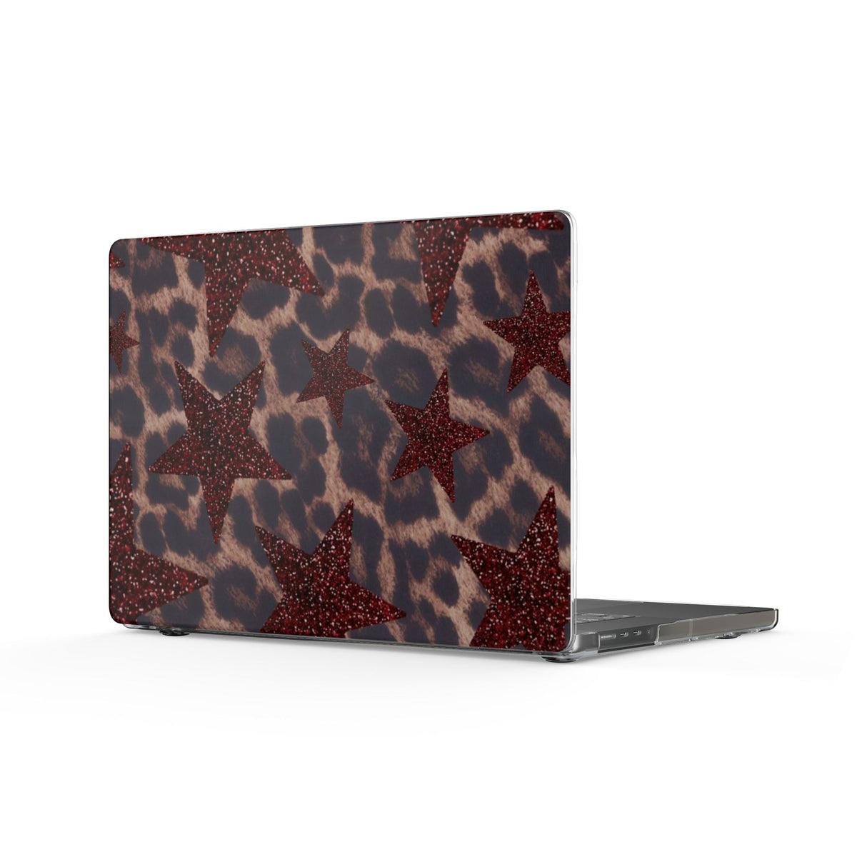 BURGUNDY RED LEOPARD STARS MACBOOK COVERS