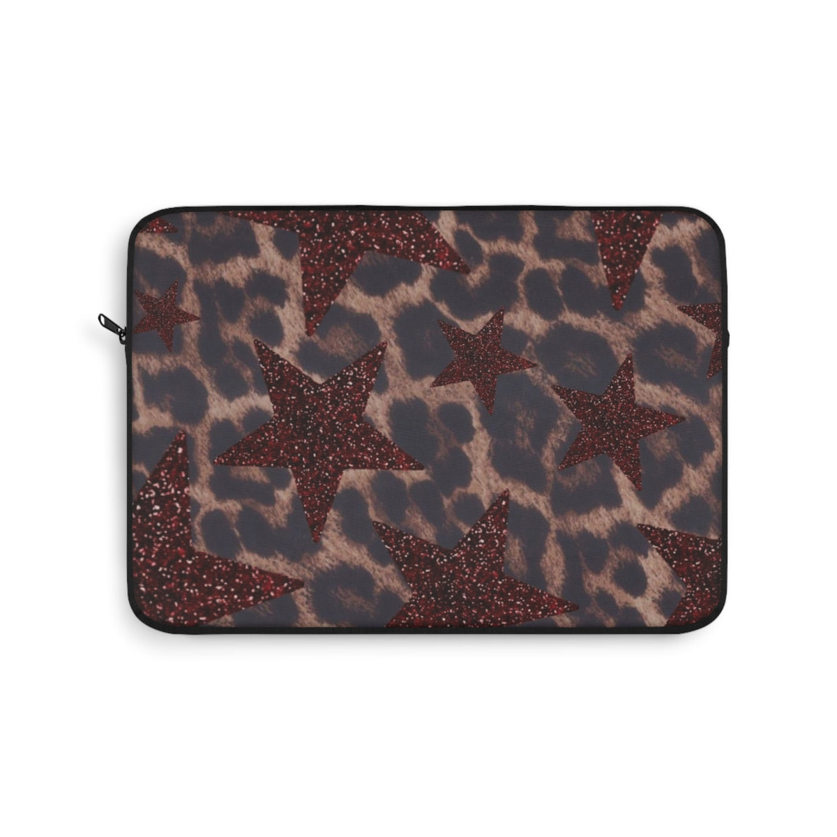 BURGUNDY RED LEOPARD STARS IPAD & LAPTOP SLEEVE