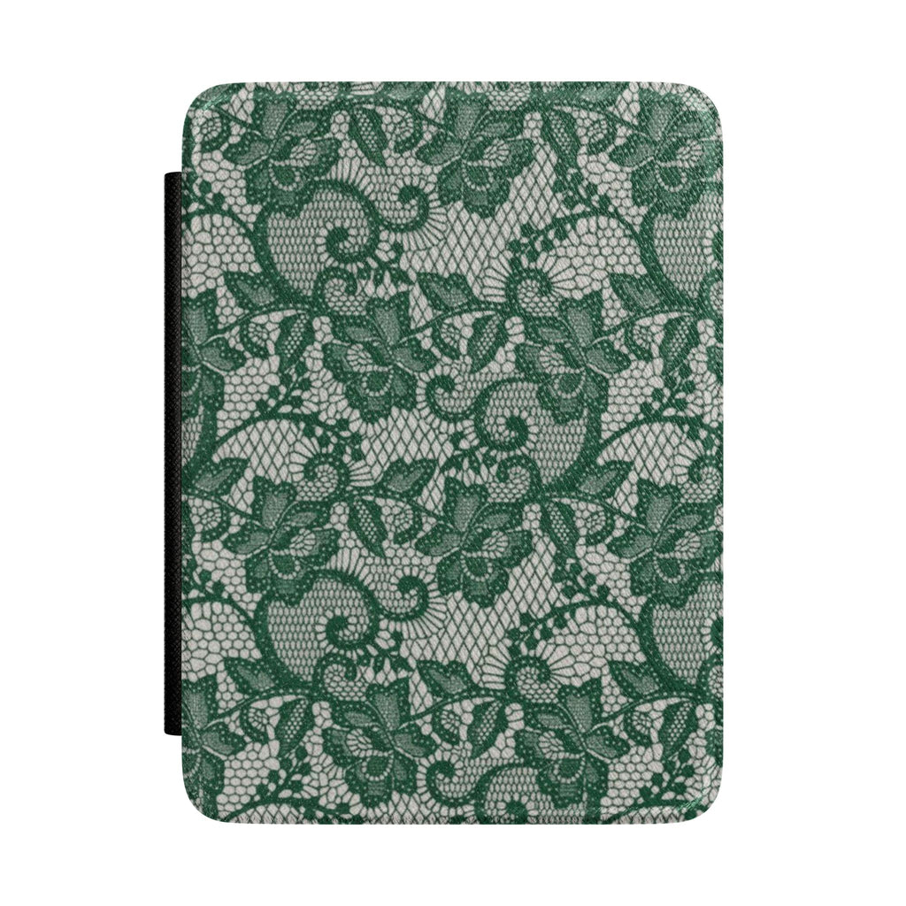 POPPY GREEN LACE KINDLE CASE HARDCOVER