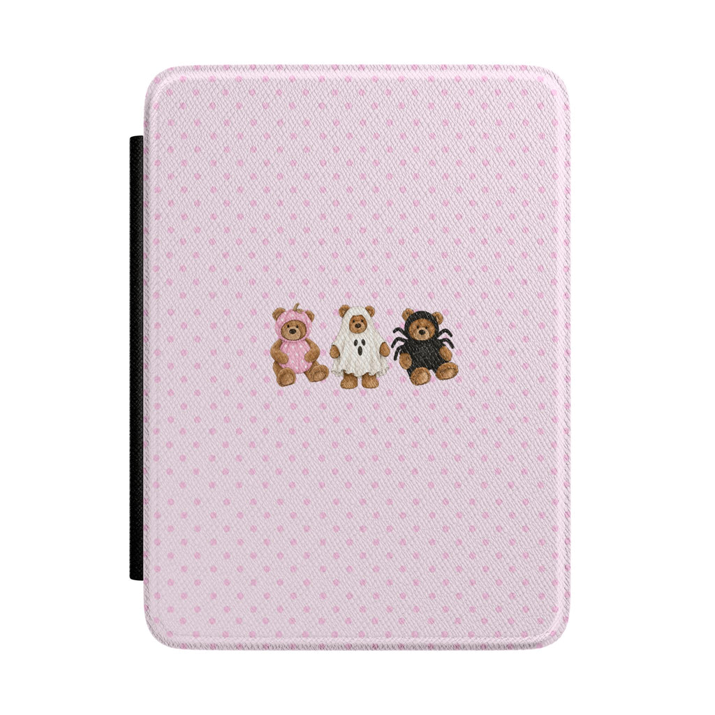 PINK POLKA DOTS HALLOWEEN TEDDY BEARS KINDLE CASE HARDCOVER