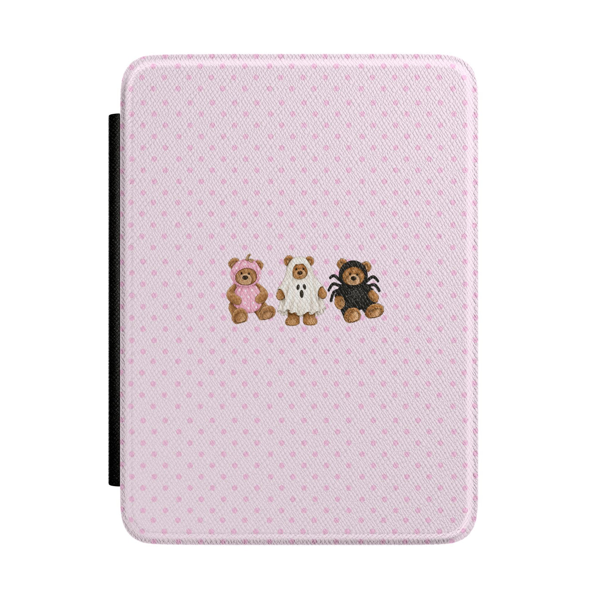 PINK POLKA DOTS HALLOWEEN TEDDY BEARS KINDLE CASE HARDCOVER