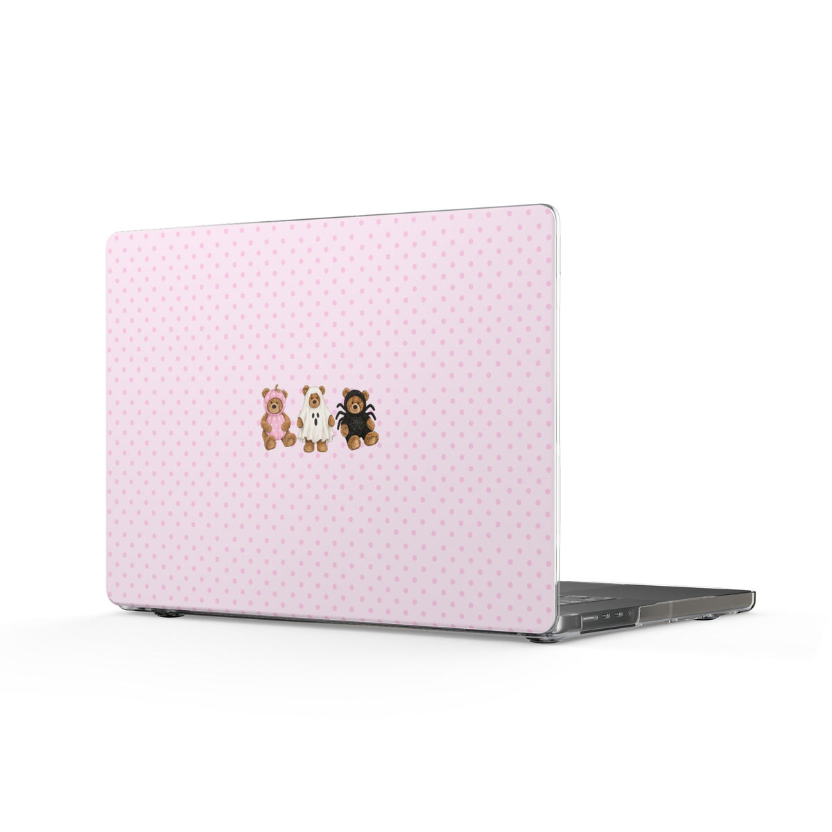 PINK POLKA DOTS HALLOWEEN TEDDY BEARS MACBOOK COVERS