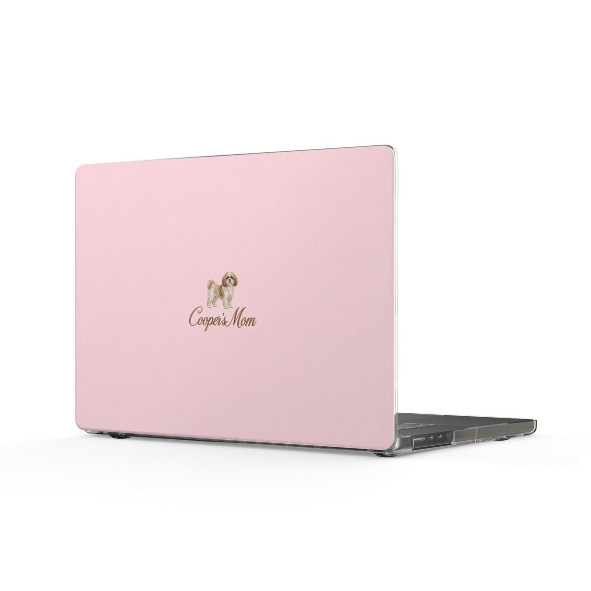 PERSONALIZED PINK SHIH TZU DOG MOM CUSTOM NAME MACBOOK COVERS