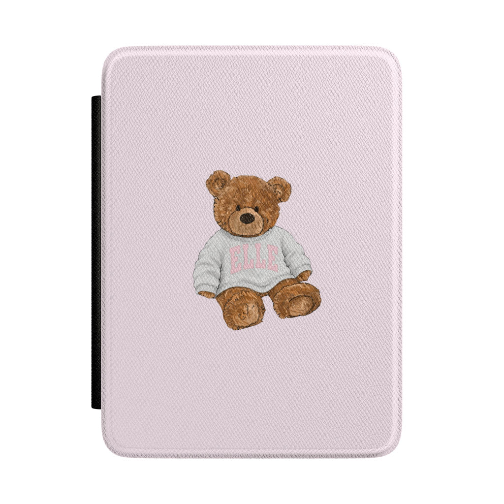 PERSONALIZED VARSITY SWEATER BABY PINK CUSTOM TEDDY BEAR NAME KINDLE CASE HARDCOVER