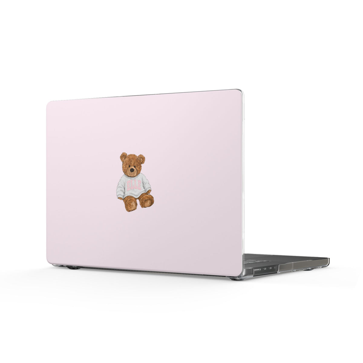 PERSONALIZED VARSITY SWEATER BABY PINK CUSTOM TEDDY BEAR NAME MACBOOK COVERS