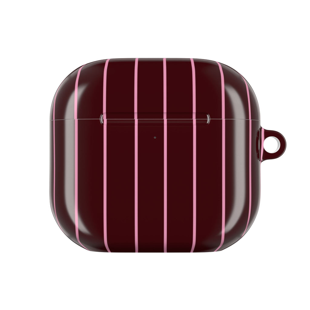CRANBERRY ROSE MINIMALIST STRIPES AIRPOD CASE