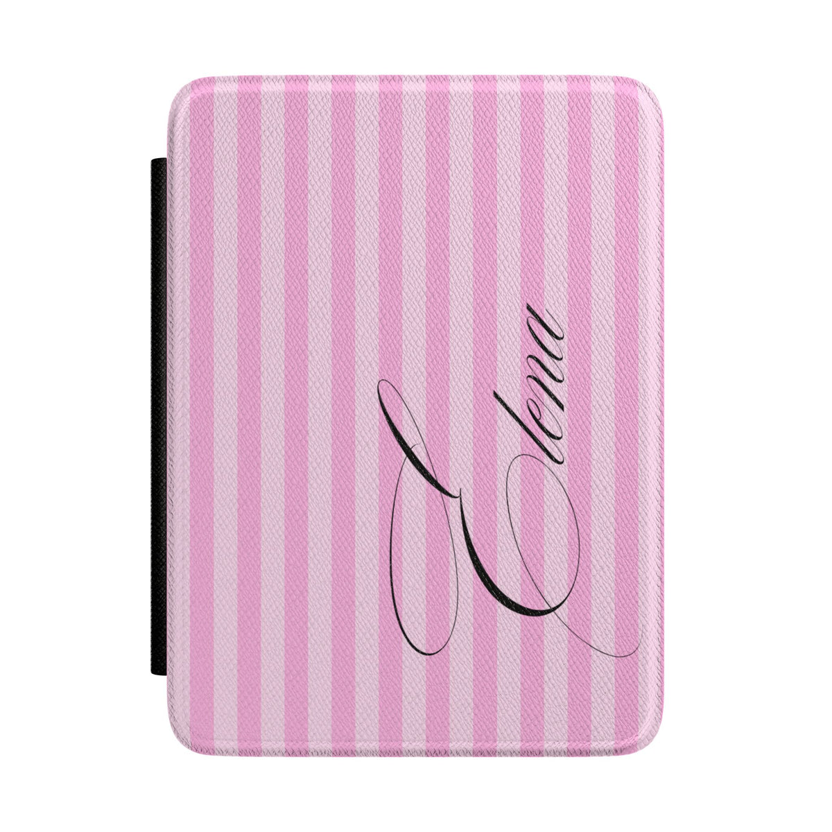 PERSONALIZED PINK STRIPES BLACK CUSTOM NAME KINDLE CASE HARDCOVER