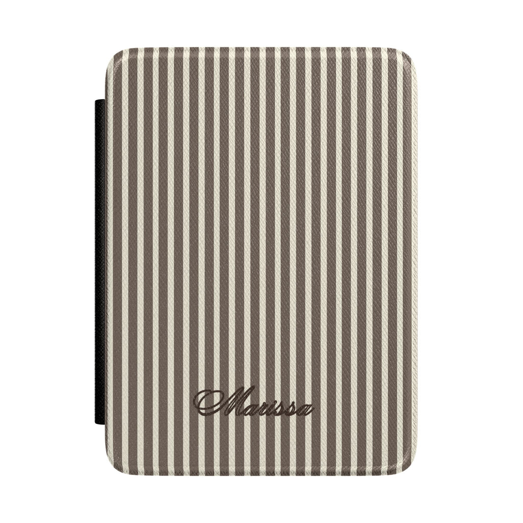 PERSONALIZED NAME CUSTOM BROWN STRIPES KINDLE CASE HARDCOVER