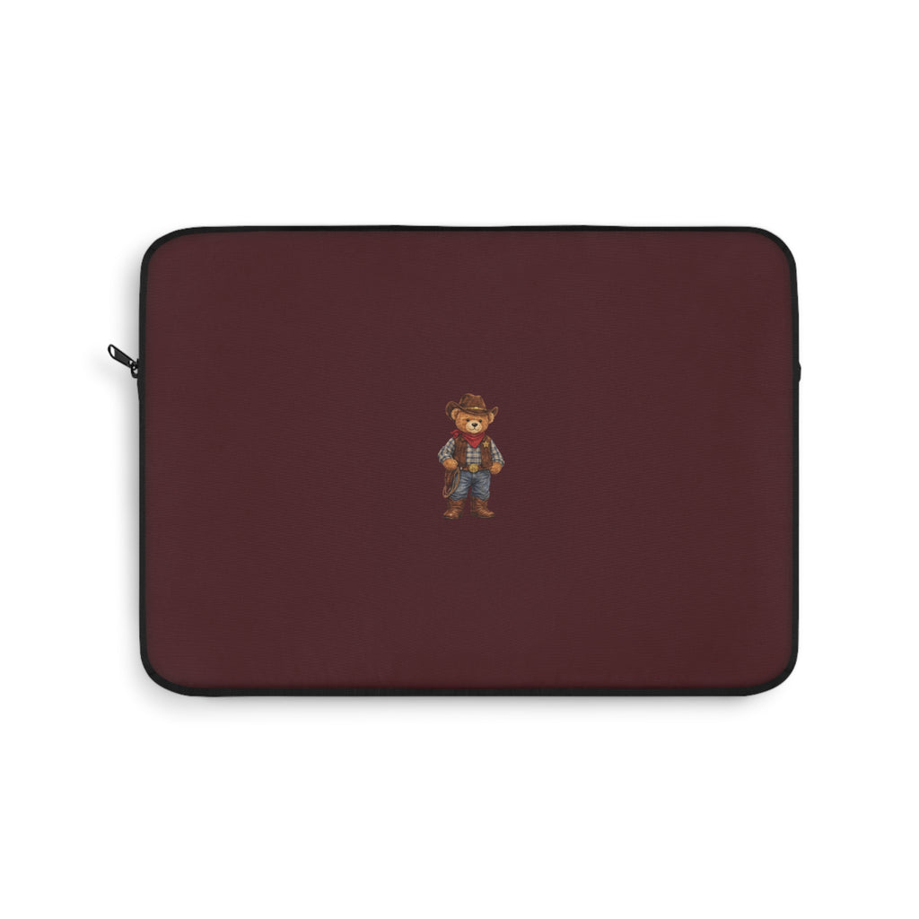 WINE RED COWBOY TEDDY BEAR IPAD & LAPTOP SLEEVE