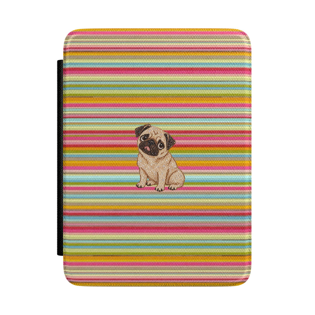 JET SET STRIPES PUG PUPPY KINDLE CASE HARDCOVER