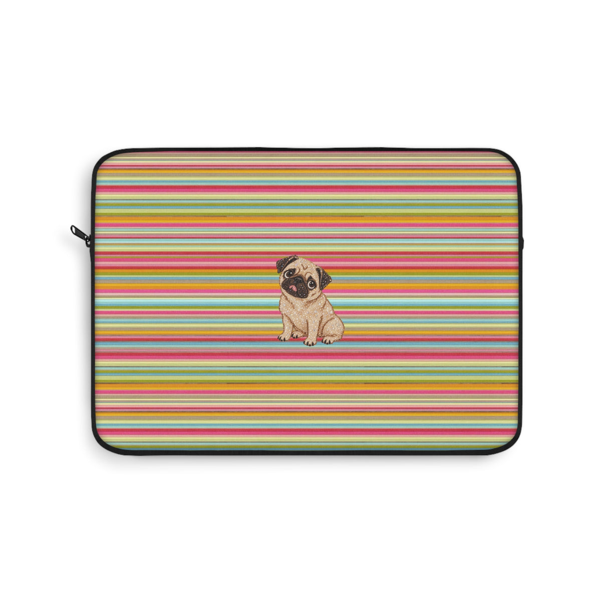 JET SET STRIPES PUG PUPPY IPAD & LAPTOP SLEEVE