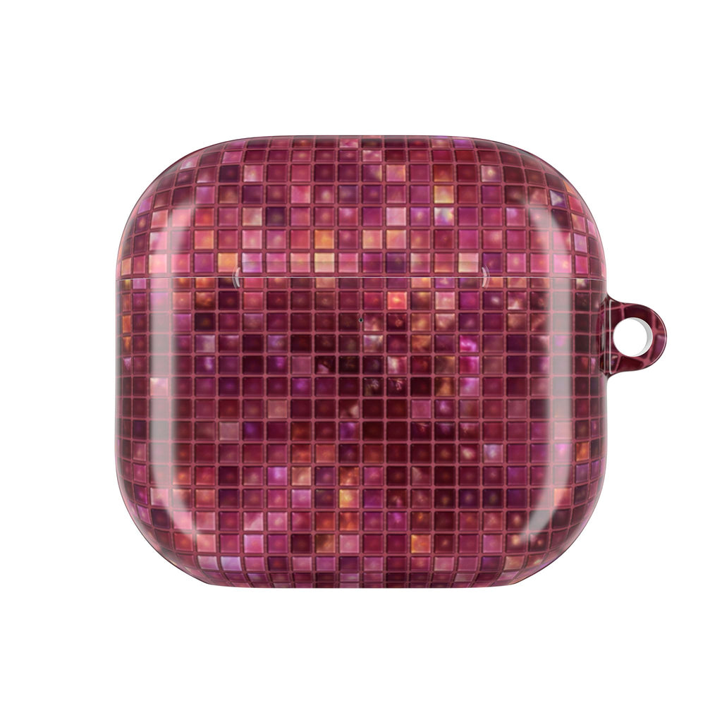 PLUM BURGUNDY MOSAIC AIRPOD CASE
