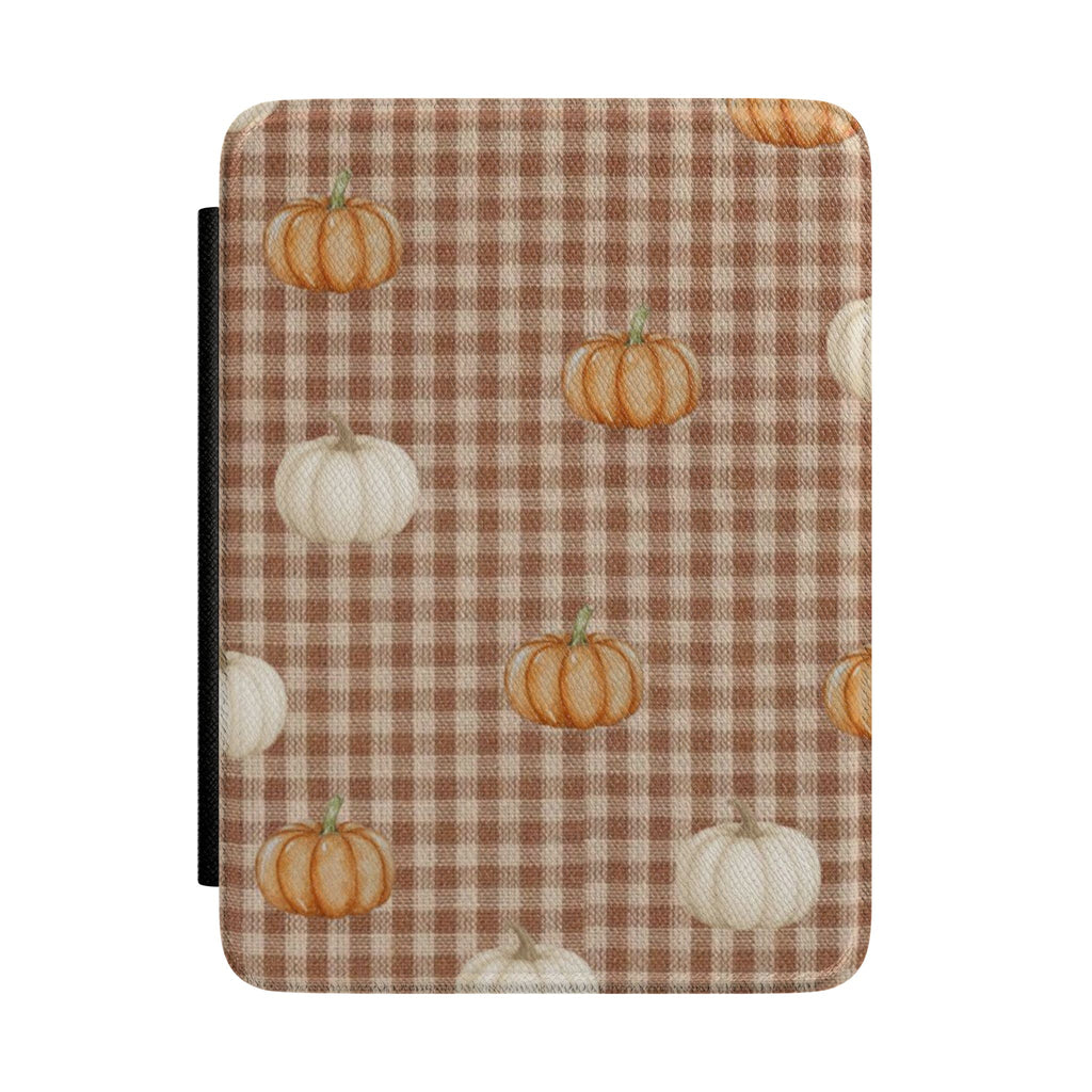 MOCHA GINGHAM PUMPKINS KINDLE CASE HARDCOVER