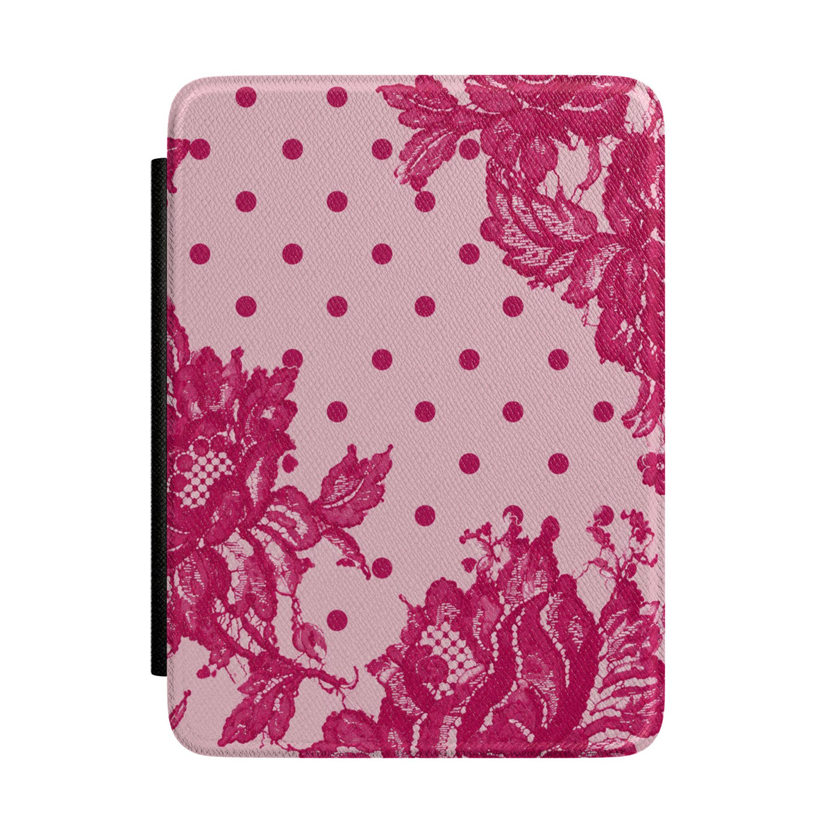 RASPBERRY CHANTILLY POLKA DOTS LACE KINDLE CASE HARDCOVER