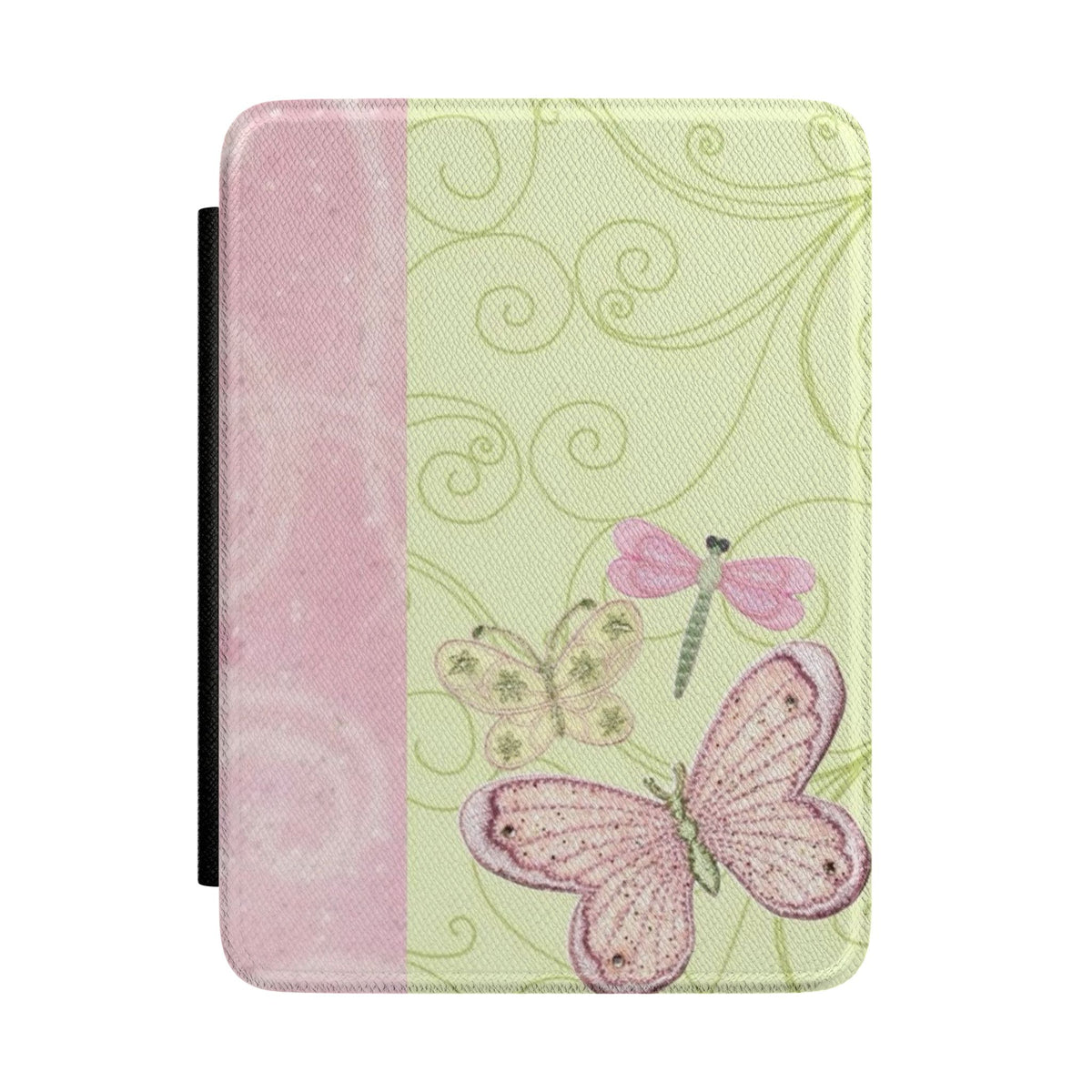 YELLOW & PINK WHIMSY DRAGONFLY KINDLE CASE HARDCOVER