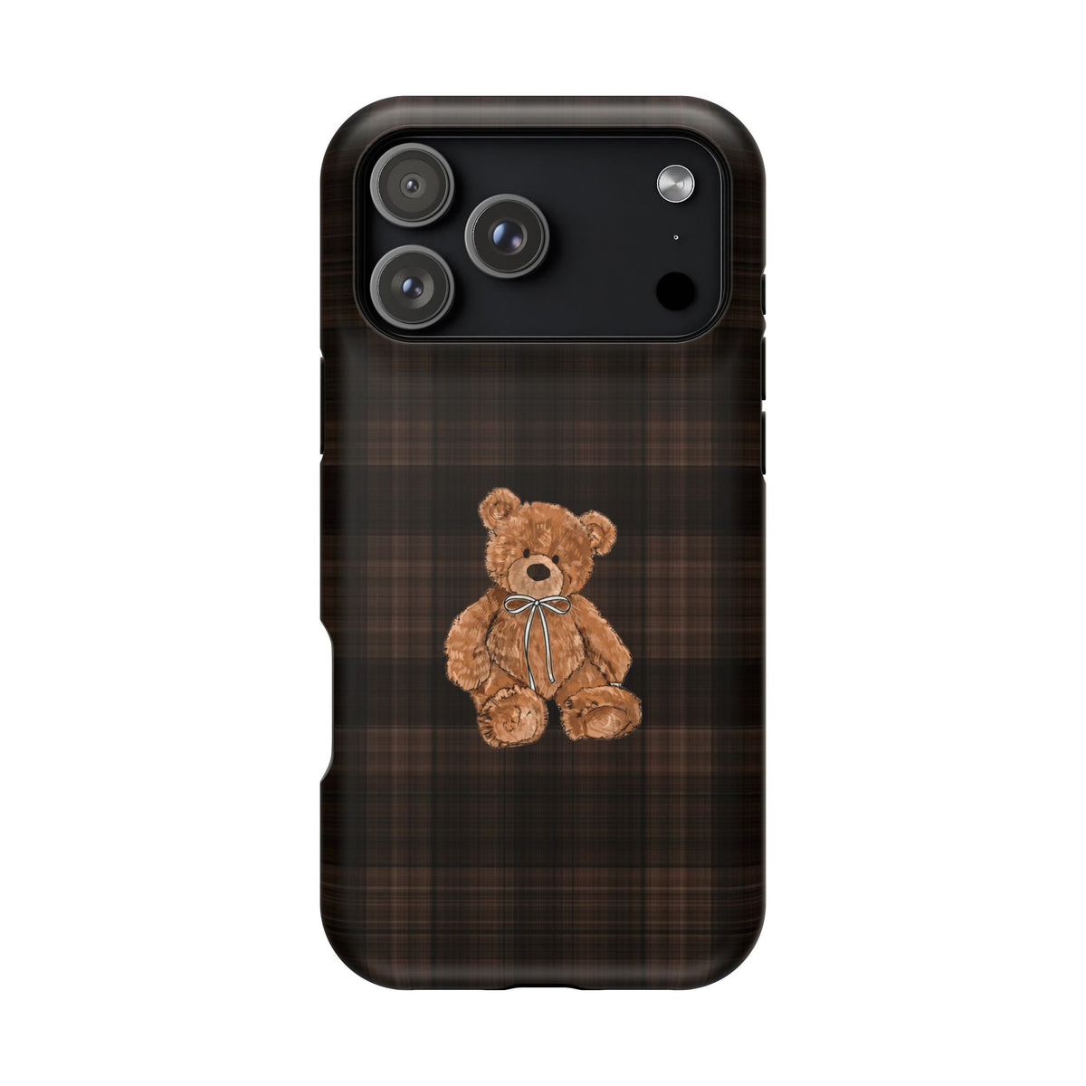 BROWNSTONE PLAID TEDDY BEAR PHONE CASE