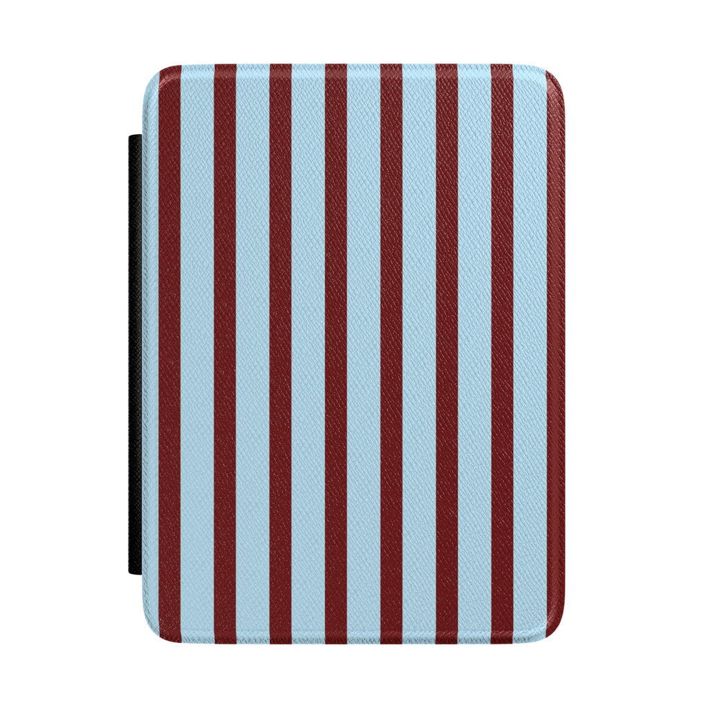 GLACIER BLUE & BURGUNDY STRIPED KINDLE CASE HARDCOVER