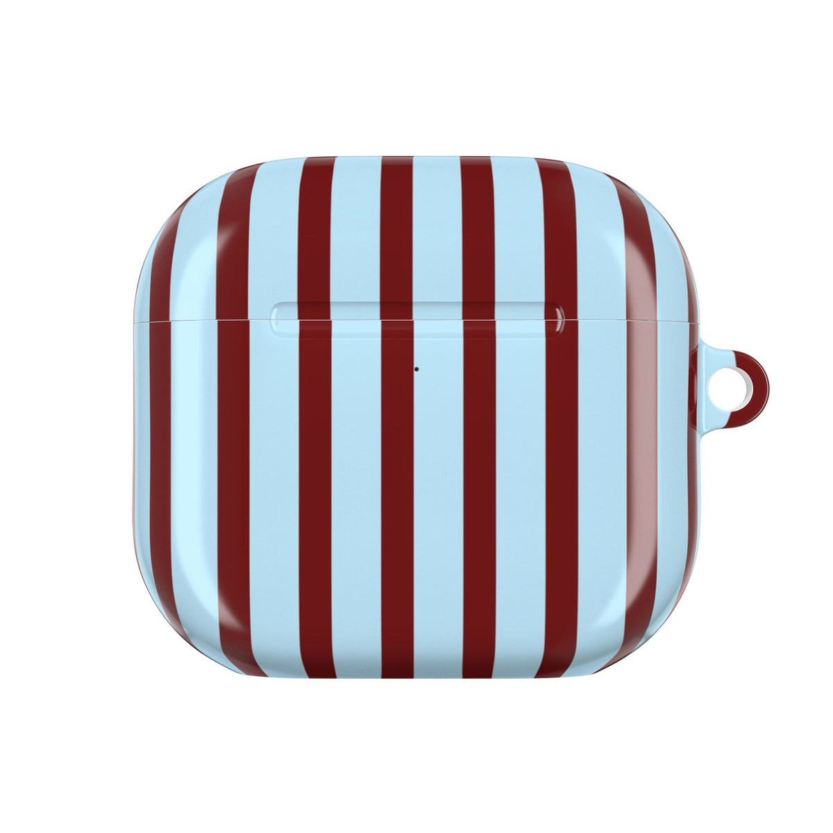 GLACIER BLUE & BURGUNDY STRIPED AIRPOD CASE