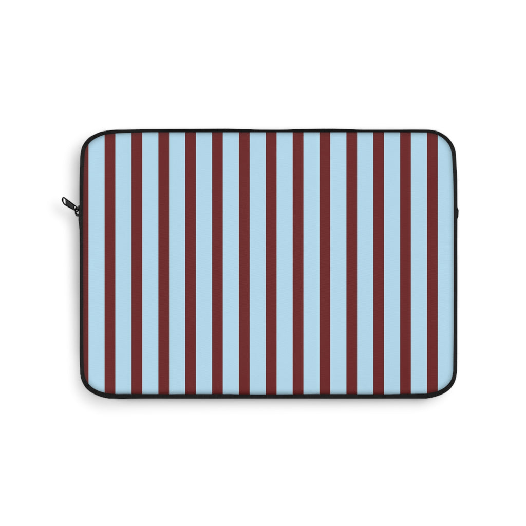 GLACIER BLUE & BURGUNDY STRIPED KINDLE IPAD & LAPTOP SLEEVE