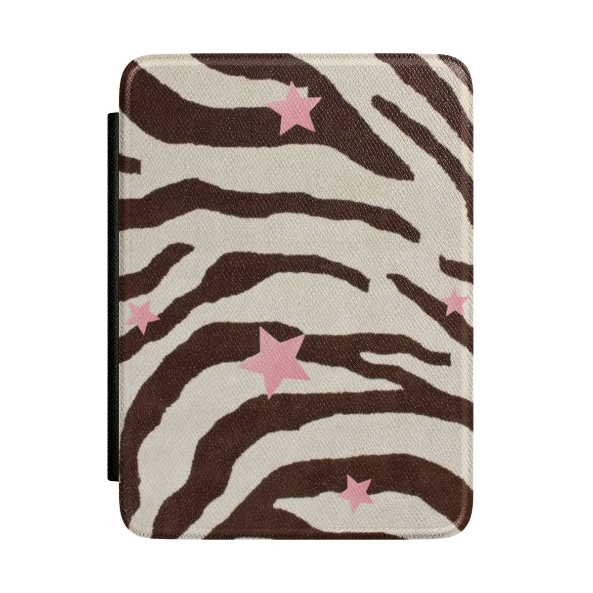 BROWN ZEBRA PINK STARS KINDLE CASE HARDCOVER