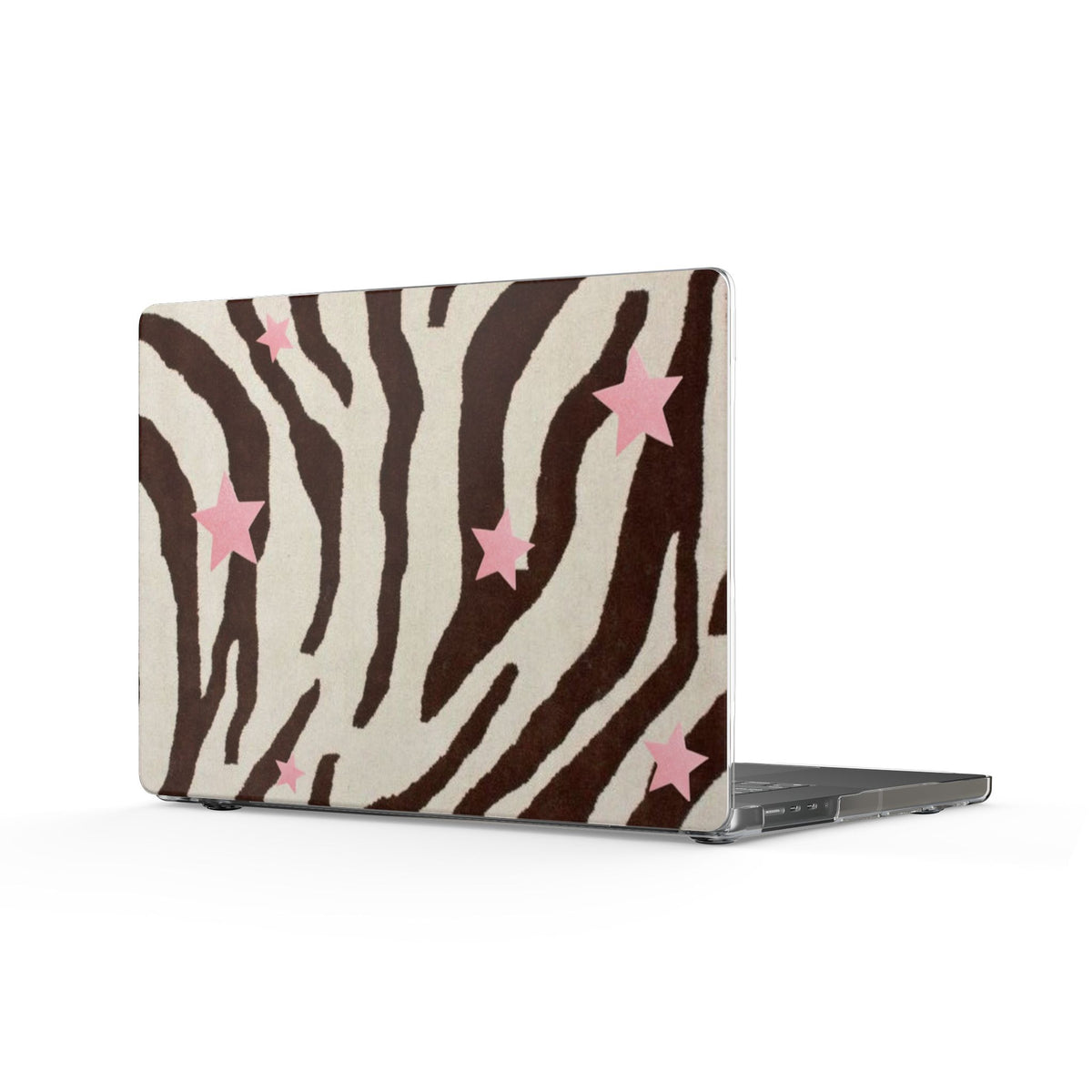 BROWN ZEBRA PINK STARS MACBOOK COVERS