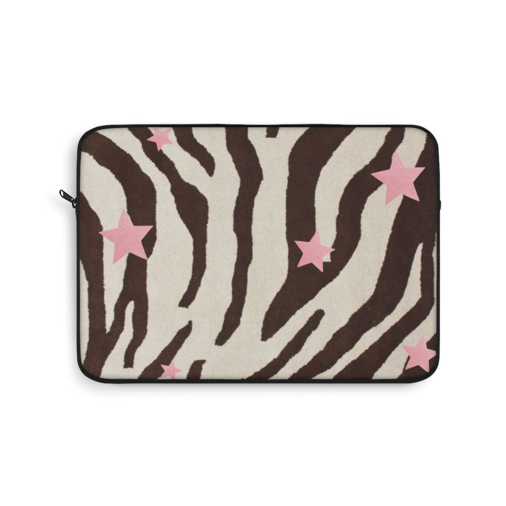 BROWN ZEBRA PINK STARS KINDLE IPAD & LAPTOP SLEEVE