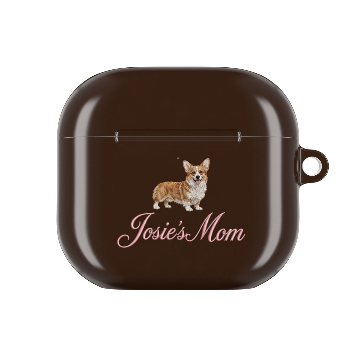 PERSONALIZED BROWN CORGI DOG MOM CUSTOM NAME AIRPOD CASE