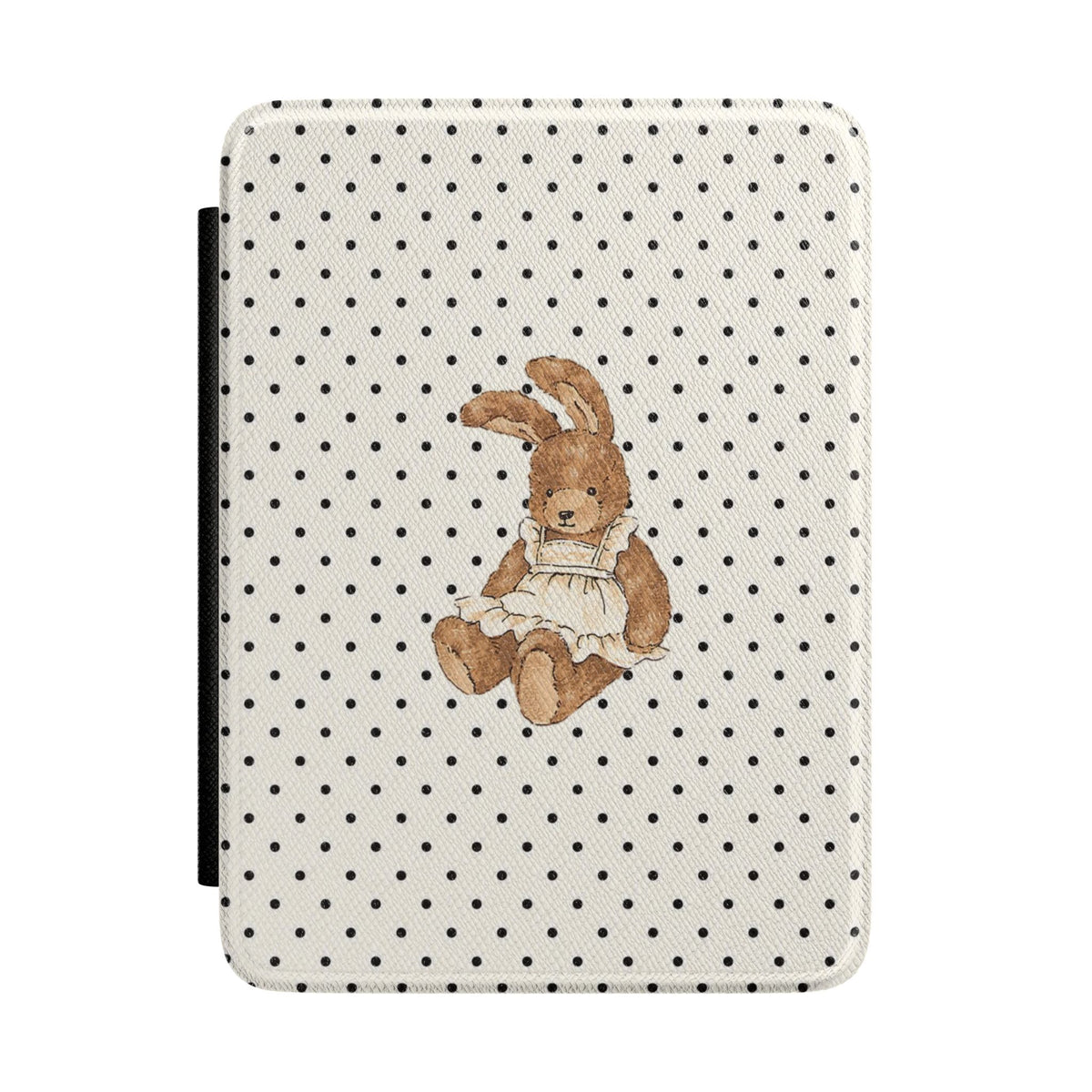 IVORY POLKA DOTS BUNNY KINDLE CASE HARDCOVER