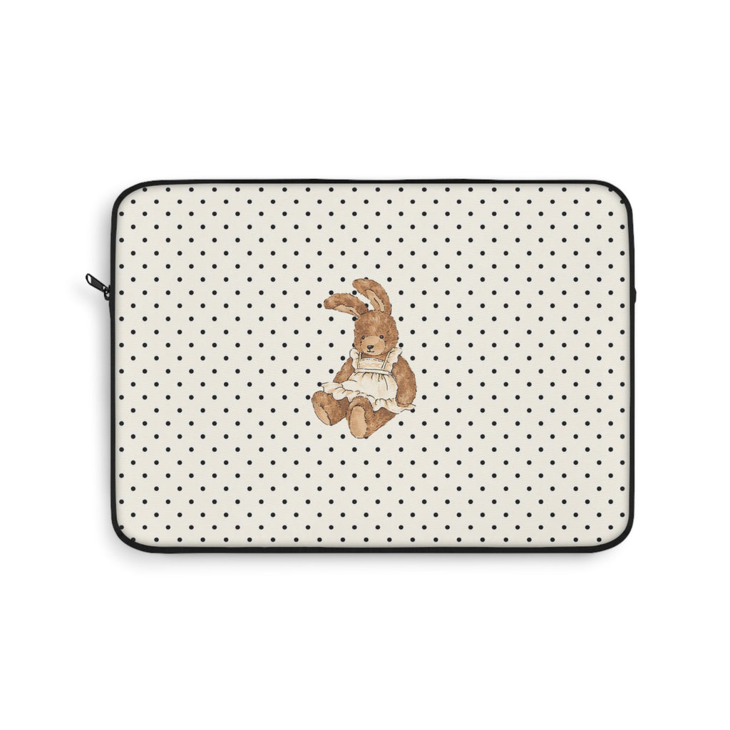 IVORY POLKA DOTS BUNNY KINDLE IPAD & LAPTOP SLEEVE