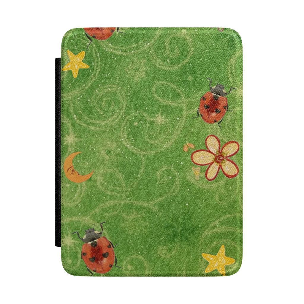 GREEN PIXIE LADYBUG WHIMSY KINDLE CASE HARDCOVER