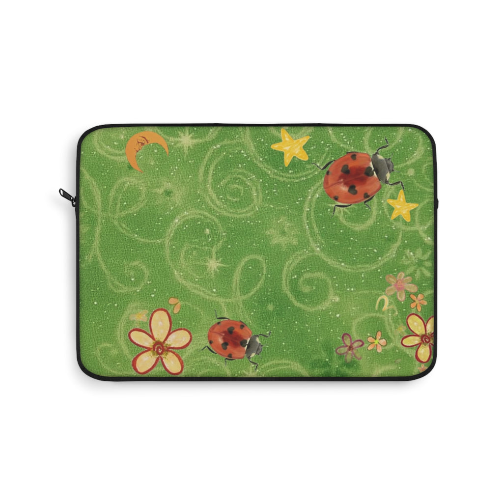 GREEN PIXIE LADYBUG WHIMSY KINDLE IPAD & LAPTOP SLEEVE