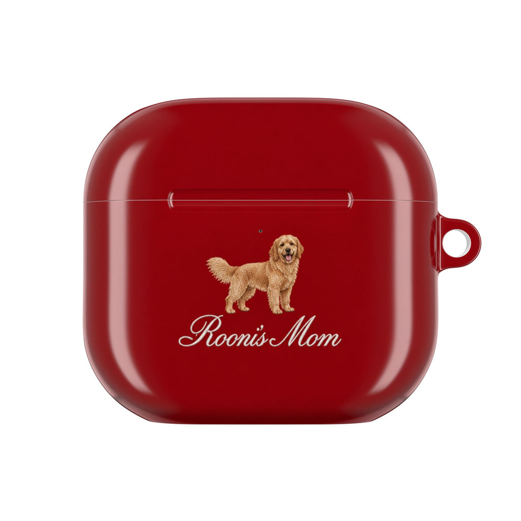 PERSONALIZED RED GOLDEN RETRIEVER DOG MOM CUSTOM NAME AIRPOD CASE