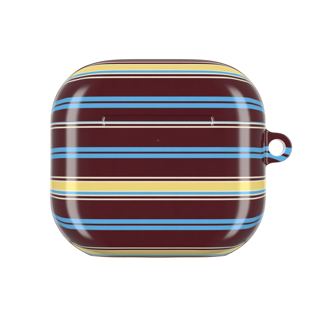 BURGUNDY BLUEBERRY STRIPES AIRPOD CASE
