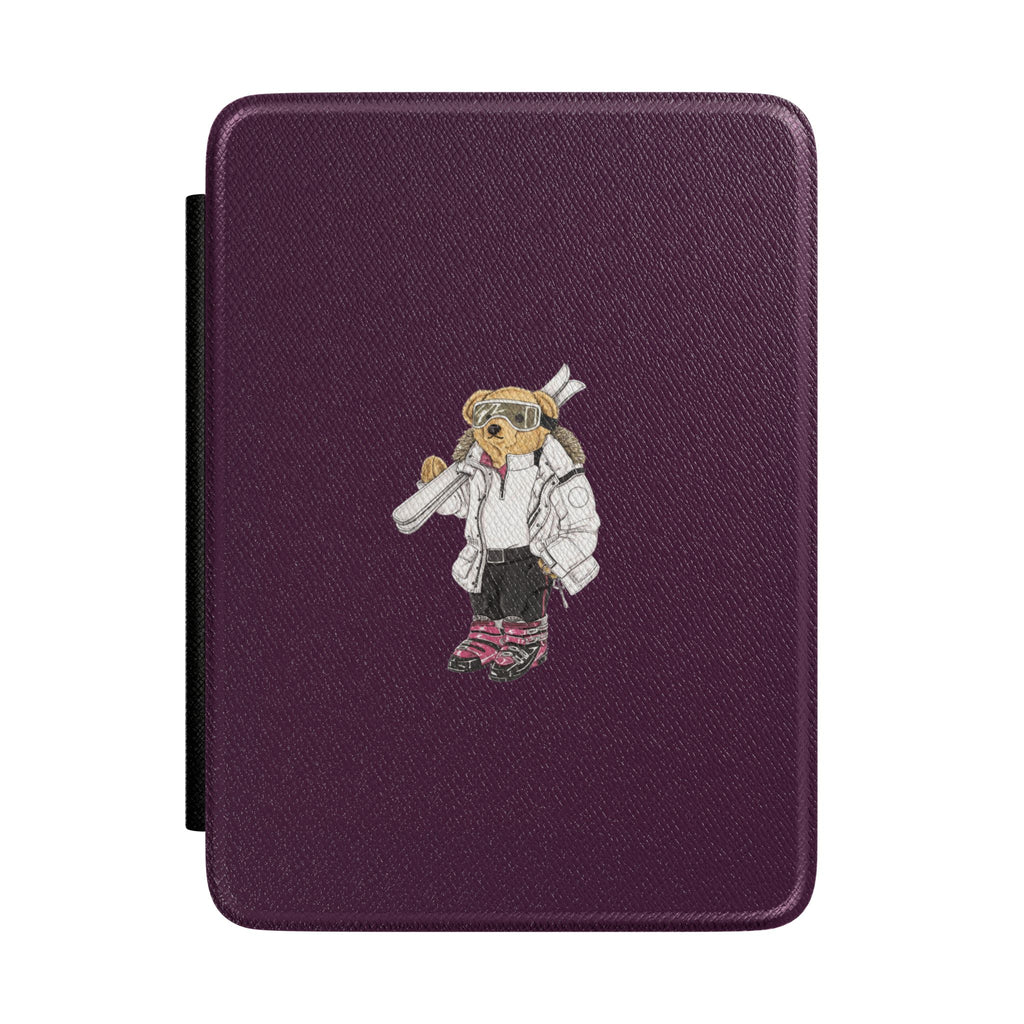 PLUM SKI SPORTS TEDDY BEAR KINDLE CASE HARDCOVER