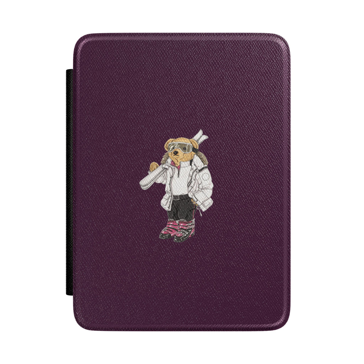 PLUM SKI SPORTS TEDDY BEAR KINDLE CASE HARDCOVER