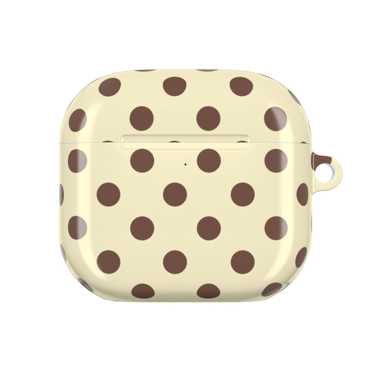 BUTTER YELLOW BROWN POLKA DOTS AIRPOD CASE