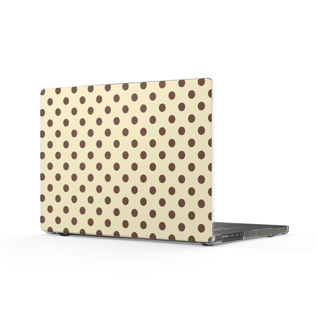 BUTTER YELLOW BROWN POLKA DOTS MACBOOK COVERS