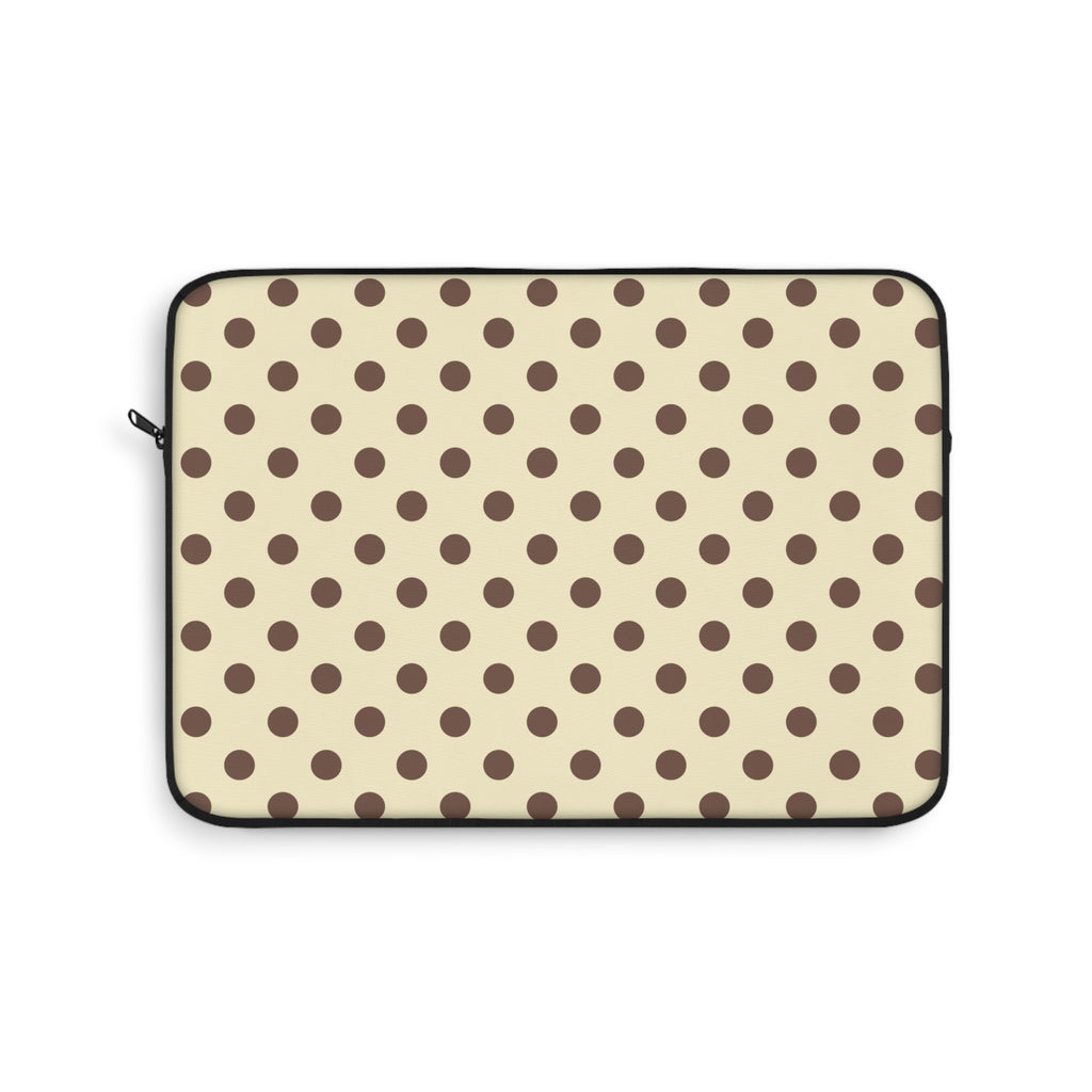 BUTTER YELLOW BROWN POLKA DOTS KINDLE IPAD & LAPTOP SLEEVE