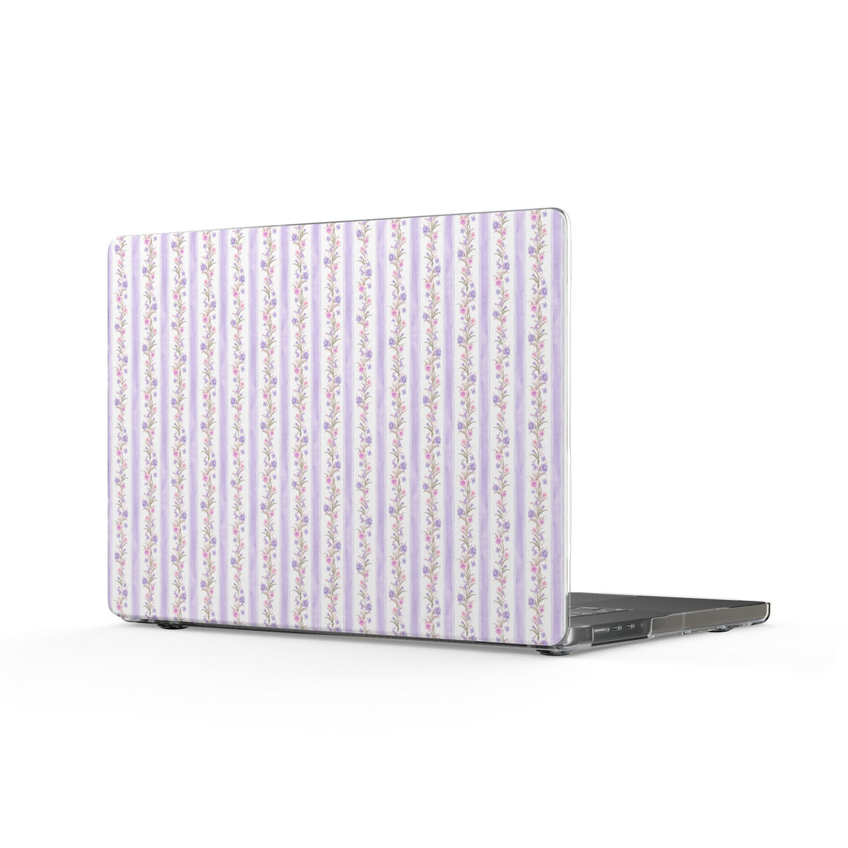 PURPLE STRIPES FLORAL MACBOOK COVERS