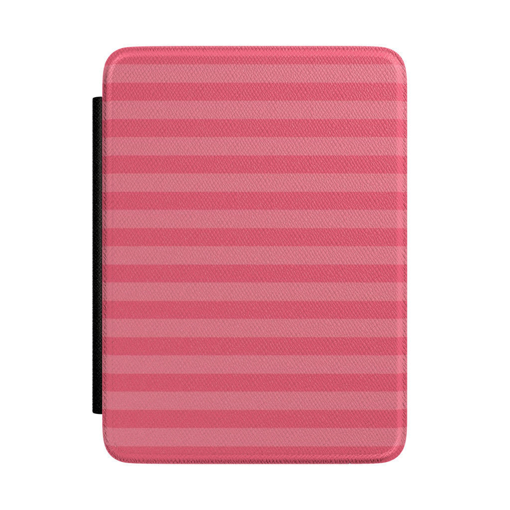 SALMON ROSE STRIPES KINDLE CASE HARDCOVER