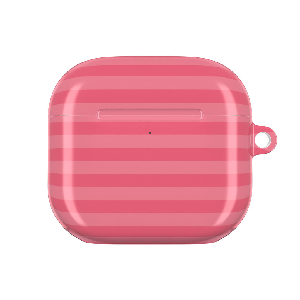 SALMON ROSE STRIPES AIRPOD CASE